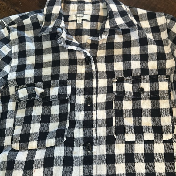 Madewell XS Flannel Black and White Checkered - Picture 3 of 3